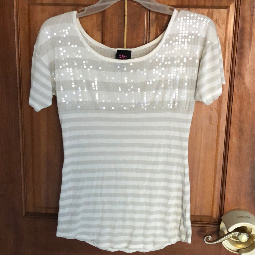 2b Bebe shirt with sequins.